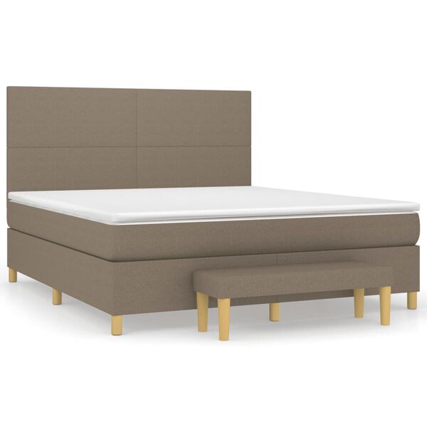 vidaXL &Kappa;&rho;&epsilon;&beta;ά&tau;&iota; Boxspring &mu;&epsilon; &Sigma;&tau;&rho;ώ&mu;&alpha; Taupe 180x200 &epsilon;&kappa;. &Upsilon;&phi;&alpha;&sigma;&mu;ά&tau;&iota;&nu;&omicron;