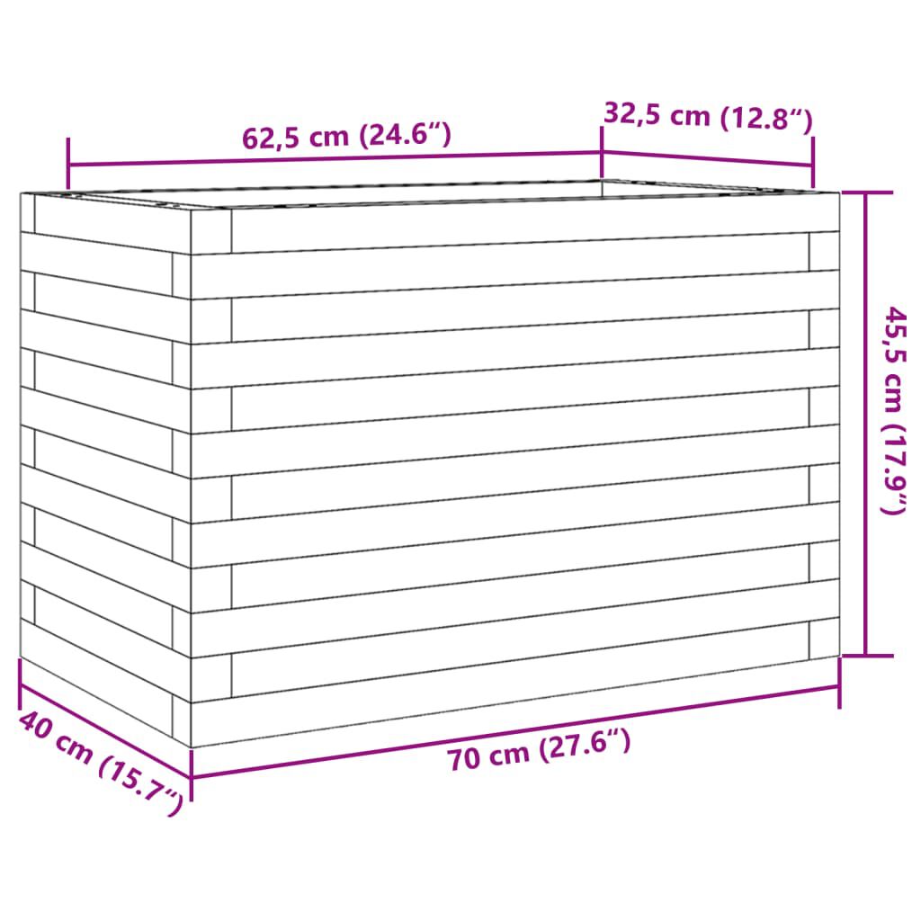 vidaXL Ζαρντινιέρα Κήπου 70x40x45,5 εκ. από Μασίφ Ξύλο Ψευδοτσούγκας