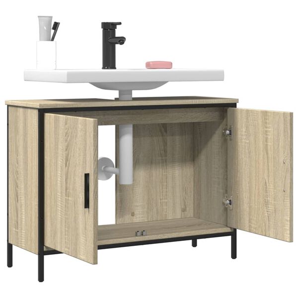 vidaXL Ντουλάπι Νιπτήρα Μπάνιου Sonoma Δρυς 80x30x60 εκ. Επεξ. Ξύλο