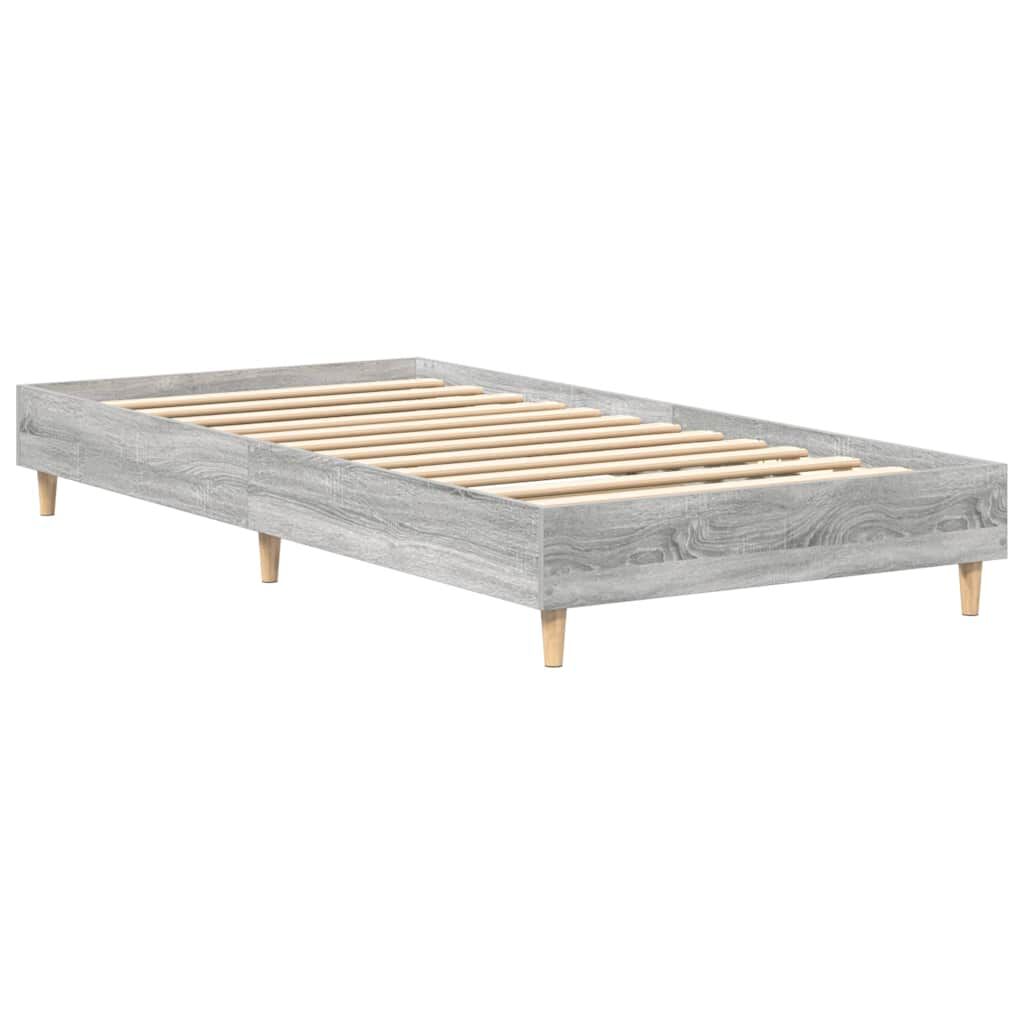 vidaXL Πλαίσιο κρεβατιού χωρίς στρώμα Γκρι Sonoma 100x200 cm