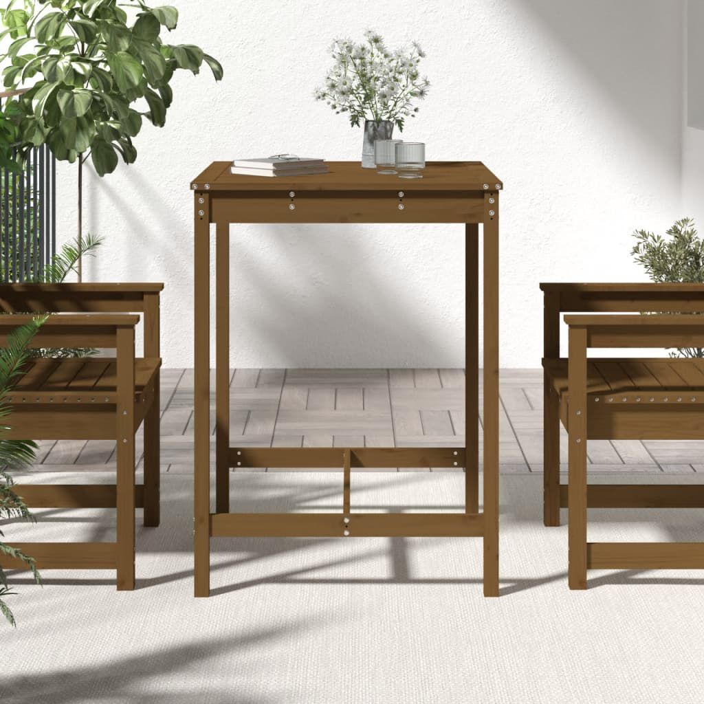 vidaXL Τραπέζι Κήπου Μελί 82,5x82,5x110 εκ. από Μασίφ Ξύλο Πεύκου