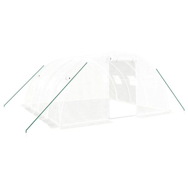 vidaXL Θερμοκήπιο Λευκό 16 μ² 4 x 4 x 2 μ. με Ατσάλινο Πλαίσιο