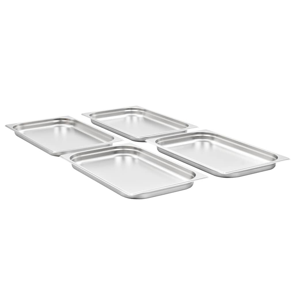 vidaXL Λεκάνες Gastronorm 4 τεμ. GN 1/1 40 χιλ. από Ανοξείδωτο Ατσάλι