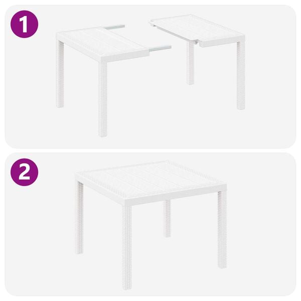 vidaXL Καφέ Κήπου Λευκό 100x100x73 εκ. Πολυ Ράτα