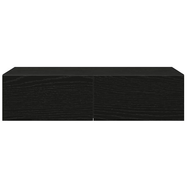 vidaXL Ράφι τοίχου με συρτάρια Μαύρο 60x26,5x15 cm Ξύλινη κατασκευή