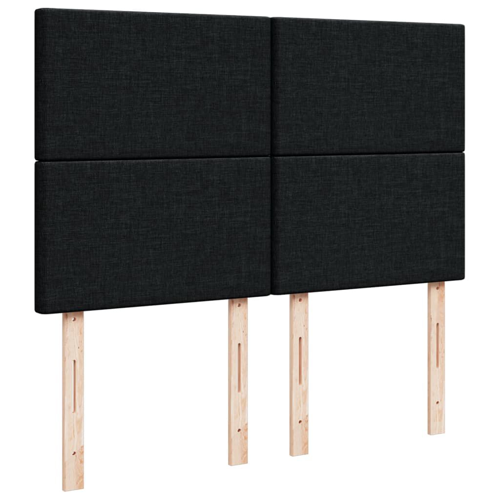 vidaXL Κρεβάτι Boxspring με Στρώμα Μαύρο 140x190 εκ. Υφασμάτινο