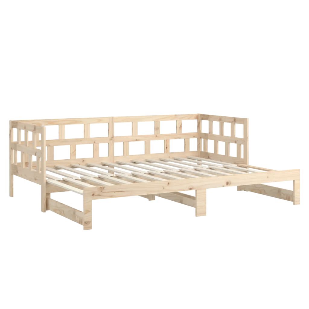 vidaXL Καναπές Κρεβάτι Συρόμενος 2x(90x200) εκ. από Μασίφ Πεύκο