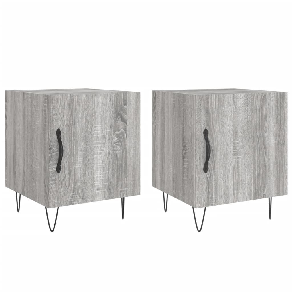 vidaXL Κομοδίνα 2 τεμ. Γκρι Sonoma 40 x 40 x 50 εκ. από Επεξεργ. Ξύλο