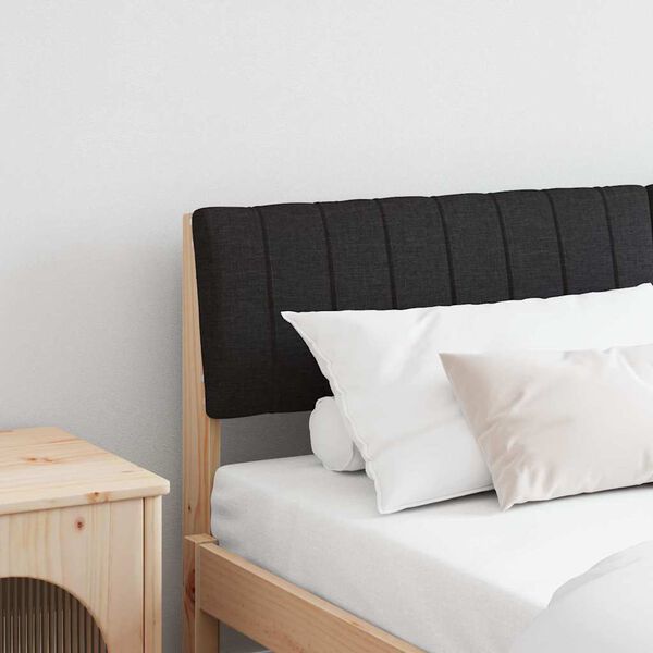 vidaXL Ταπετσαρισμένο κεφαλάρι Μαύρο 140 cm Στερεά ξυλεία πεύκου