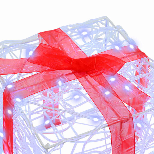 vidaXL Κουτί Δώρου 3 pcs Ψυχρό λευκό 20 x 20 x 20 εκ. Ακρυλικό