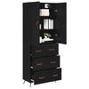vidaXL Highboard &Mu;&alpha;ύ&rho;&eta; &Omicron;&xi;&upsilon;ά 69,5 x 34 x 180 &epsilon;&kappa;. &Epsilon;&pi;&epsilon;&xi;&epsilon;&rho;&gamma;&alpha;&sigma;&mu;έ&nu;&omicron; &xi;ύ&lambda;&omicron;