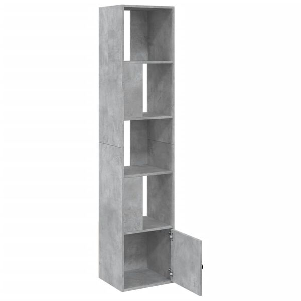 vidaXL Βιβλιοθήκη Γκρι Σκυροδέματος 40x36x189 εκ. Επεξεργ. Ξύλο