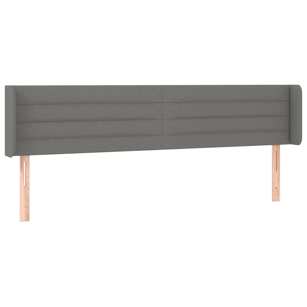 vidaXL Κεφαλάρι Κρεβατιού LED Σκούρο Γκρι 163x16x78/88 εκ. Υφασμάτινο