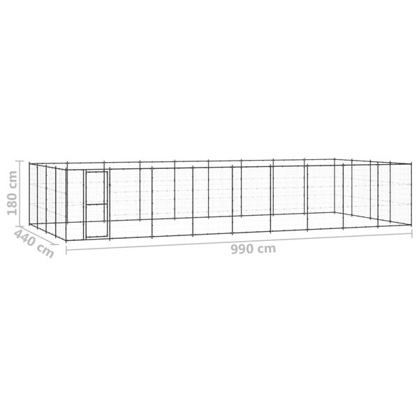vidaXL Κλουβί Σκύλου Εξωτερικού Χώρου 43,56 μ² από Ατσάλι