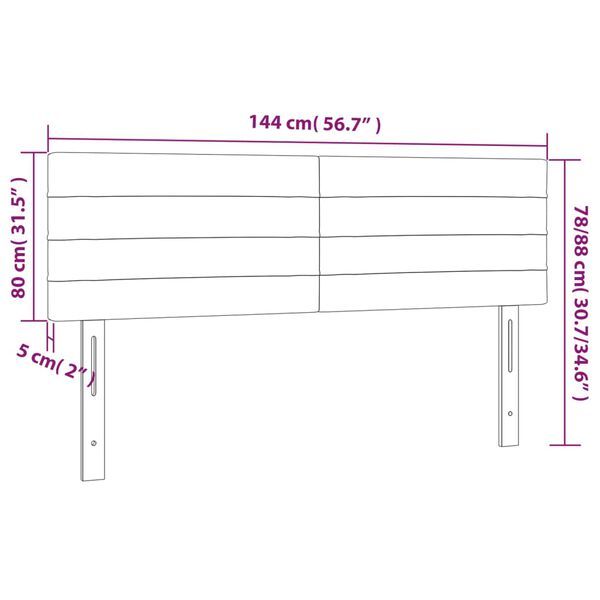 vidaXL Κεφαλάρια Κρεβατιού 2 τεμ. Ροζ 72x5x78/88 εκ. Βελούδινα