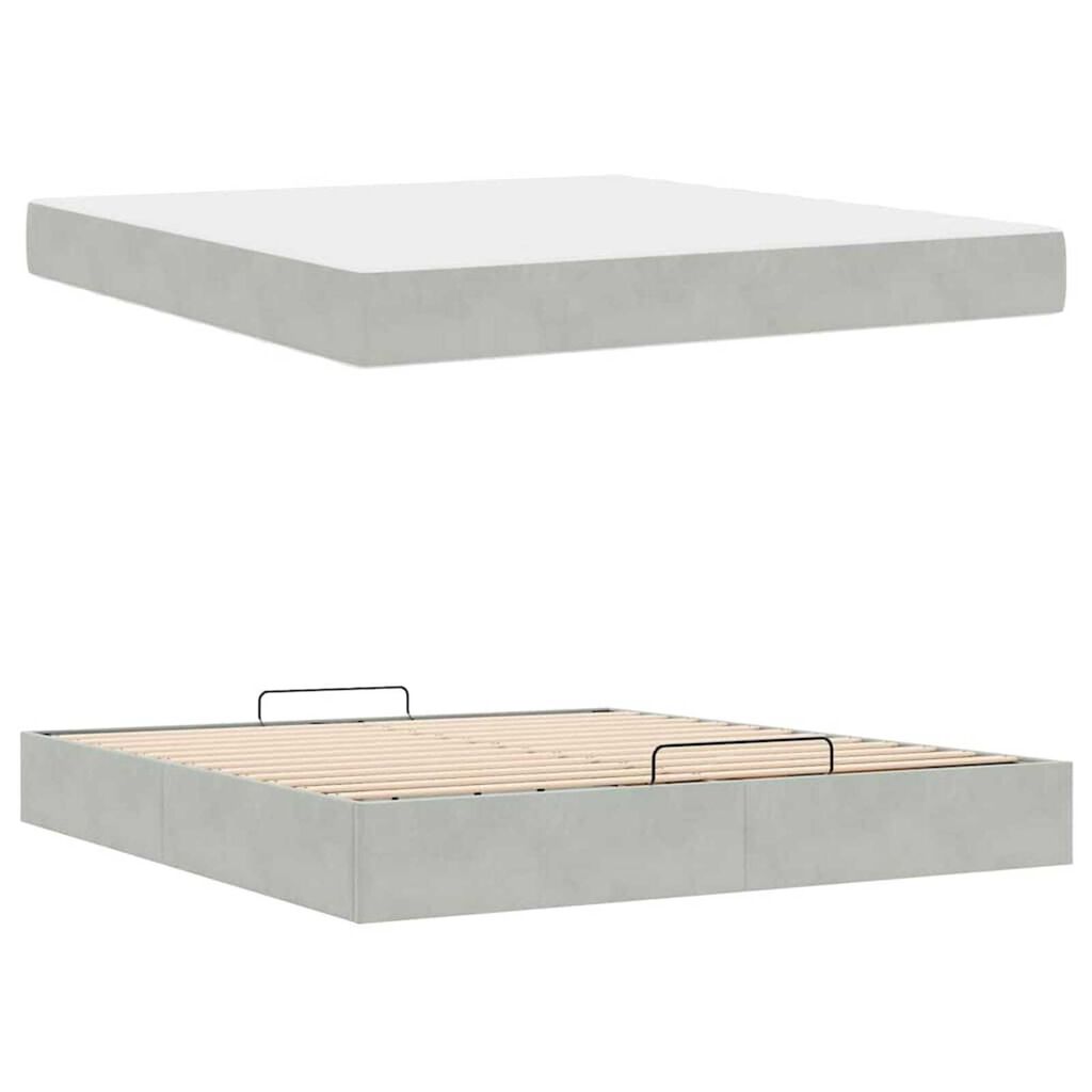 vidaXL Σκελετός Κρεβατιού Ανοιχτό γκρι 180 x 200 cm Βελούδο