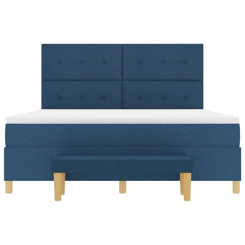 vidaXL Κρεβάτι με ελατήρια με στρώμα Μπλε 180 x 200 cm ύφασμα