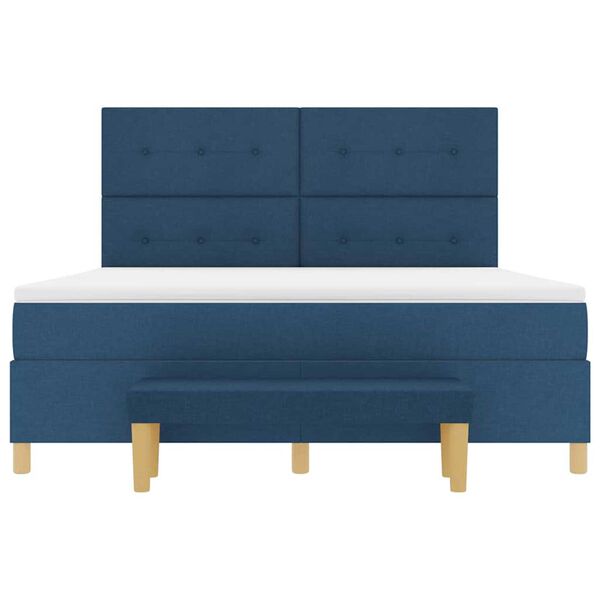 vidaXL Κρεβάτι με ελατήρια με στρώμα Μπλε 180 x 200 cm ύφασμα