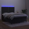 vidaXL &Kappa;&rho;&epsilon;&beta;ά&tau;&iota; Boxspring &mu;&epsilon; &Sigma;&tau;&rho;ώ&mu;&alpha; & LED &Mu;&alpha;ύ&rho;&omicron; 140x200 &epsilon;&kappa;. &Beta;&epsilon;&lambda;&omicron;ύ&delta;&iota;&nu;&omicron;