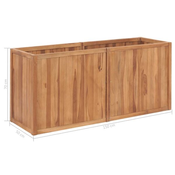 vidaXL Ζαρντινιέρα Υπερυψωμένη 150 x 50 x 70 εκ. από Μασίφ Ξύλο Teak