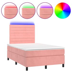 vidaXL &Kappa;&rho;&epsilon;&beta;ά&tau;&iota; Boxspring &mu;&epsilon; &Sigma;&tau;&rho;ώ&mu;&alpha; & LED &Rho;&omicron;&zeta; 120x200 &epsilon;&kappa;. &Beta;&epsilon;&lambda;&omicron;ύ&delta;&iota;&nu;&omicron;