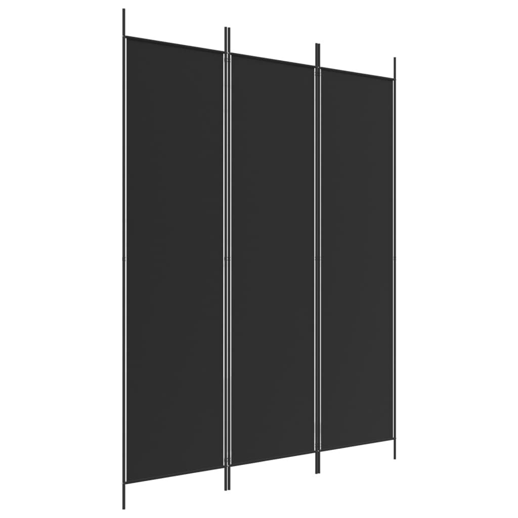 vidaXL Διαχωριστικό Δωματίου με 3 Πάνελ Μαύρο 150x200 εκ. από Ύφασμα