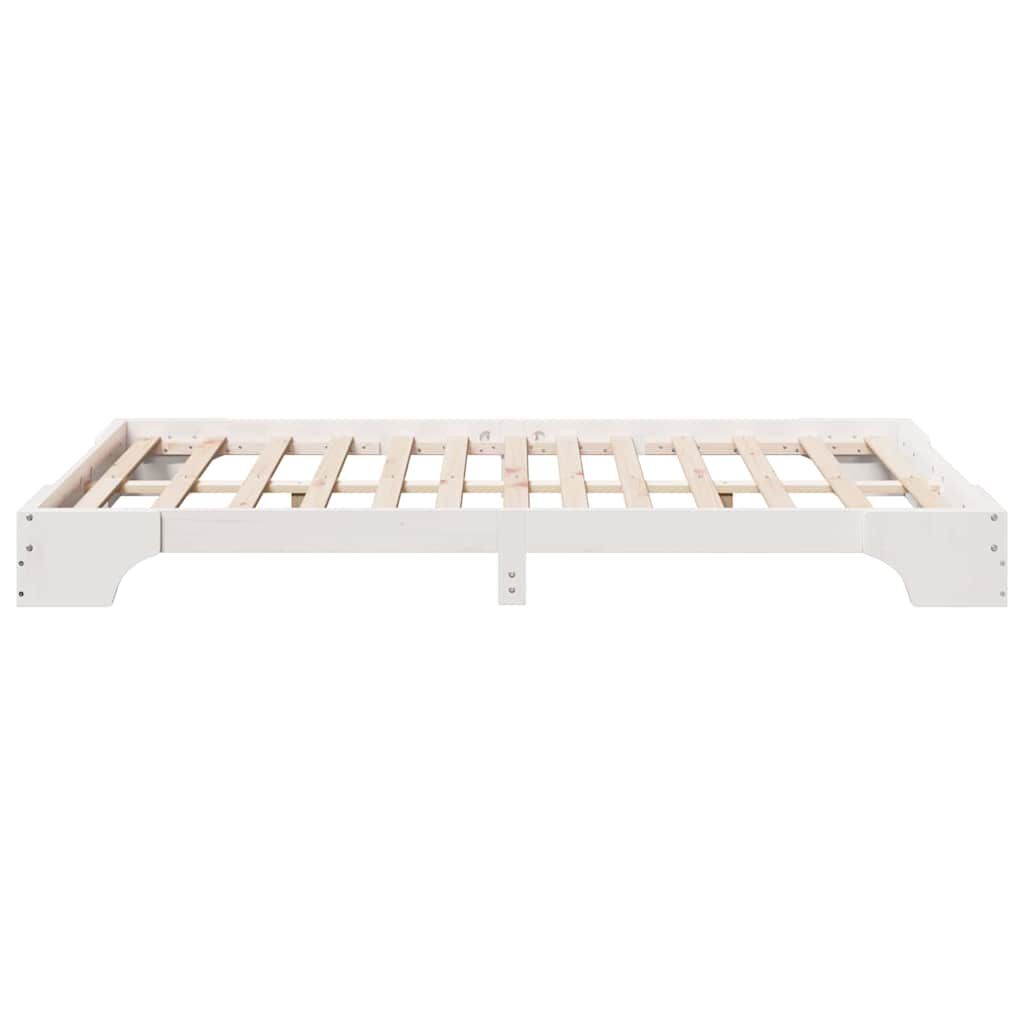 vidaXL Σκελετός Κρεβατιού Λευκό 197 x 147 x 17 εκ. Μασίφ ξύλο πεύκου