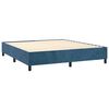 vidaXL Κρεβάτι Boxspring με Στρώμα Σκούρο Μπλε 160x200 εκ. Βελούδινο