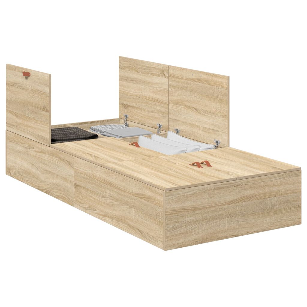 vidaXL Κρεβάτι αποθήκευσης με πλαίσιο Sonoma Oak 80x200 εκ