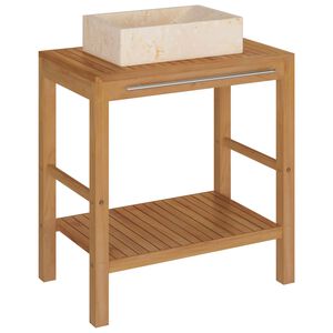 vidaXL Έ&pi;&iota;&pi;&lambda;&omicron; &Mu;&pi;ά&nu;&iota;&omicron;&upsilon; &alpha;&pi;ό &Mu;&alpha;&sigma;ί&phi; &Xi;ύ&lambda;&omicron; Teak &mu;&epsilon; &Nu;&iota;&pi;&tau;ή&rho;&alpha; &alpha;&pi;ό &Kappa;&rho;&epsilon;&mu; &Mu;ά&rho;&mu;&alpha;&rho;&omicron;