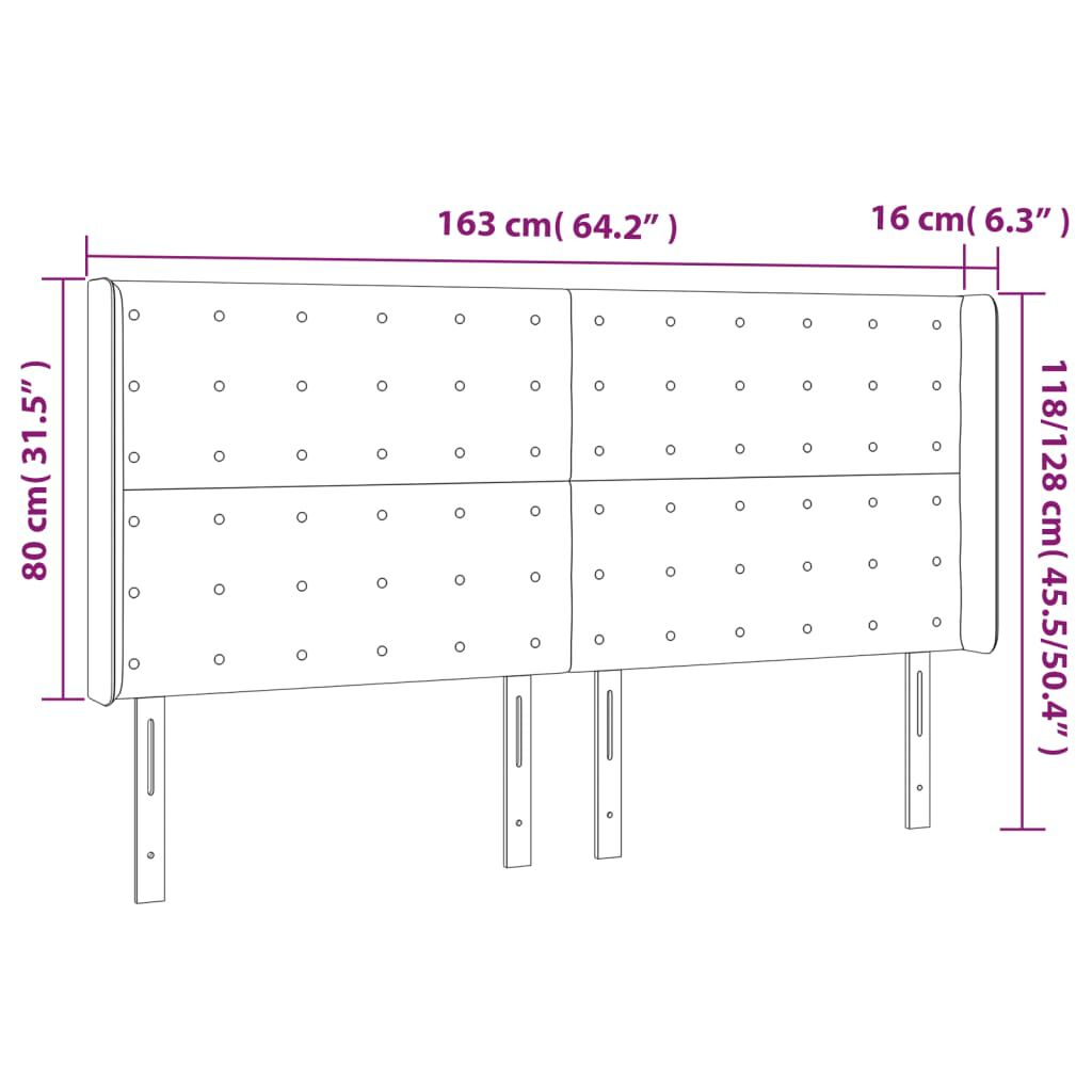 vidaXL Κεφαλάρι με Πτερύγια Μπλε 163x16x118/128 εκ. Υφασμάτινο