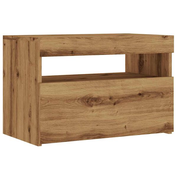 ντουλάπι τηλεόρασης vidaXL με φώτα LED Artisan Oak Κατασκευασμένο ξύλο