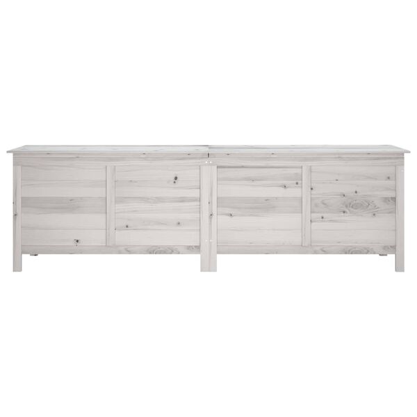 vidaXL Μπαούλο Αποθ. Κήπου Λευκό 198,5x50x56,5εκ Μασίφ Ξύλο Ελάτης