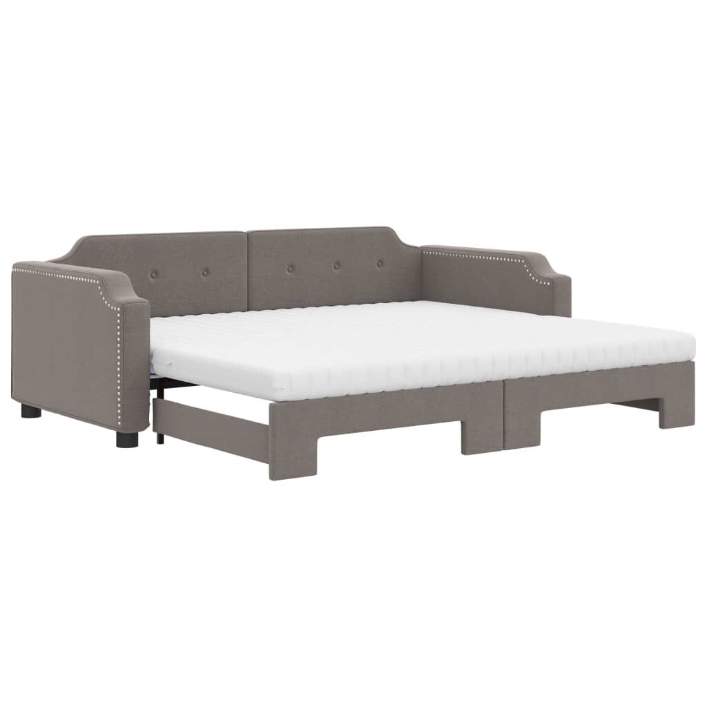vidaXL Καναπές Κρεβάτι Συρόμενος Taupe 100x200εκ. Υφασμάτινος Στρώματα