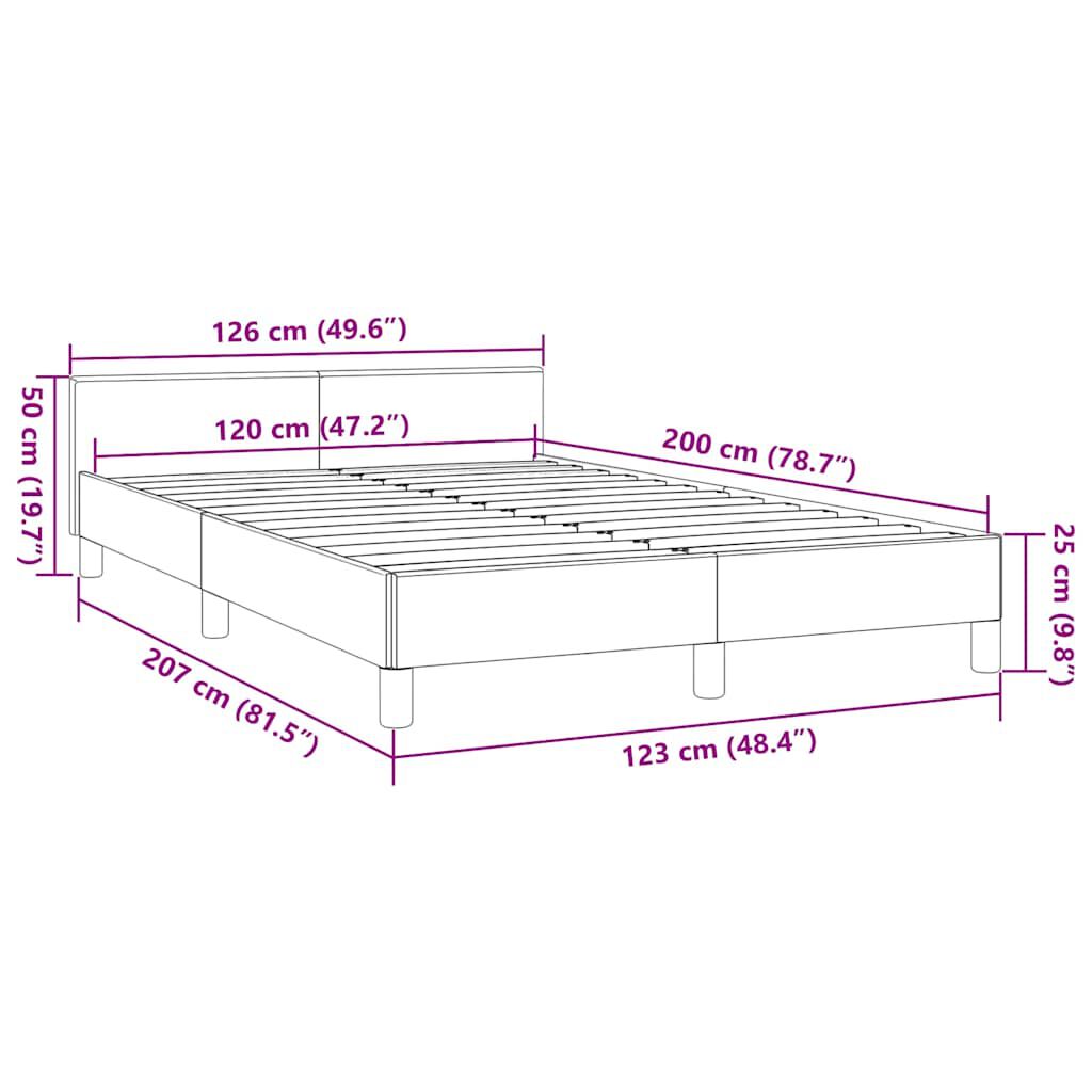 vidaXL Σκελετός Κρεβατιού Χωρίς Στρώμα Κρεμ 120x200 εκ. Υφασμάτινο