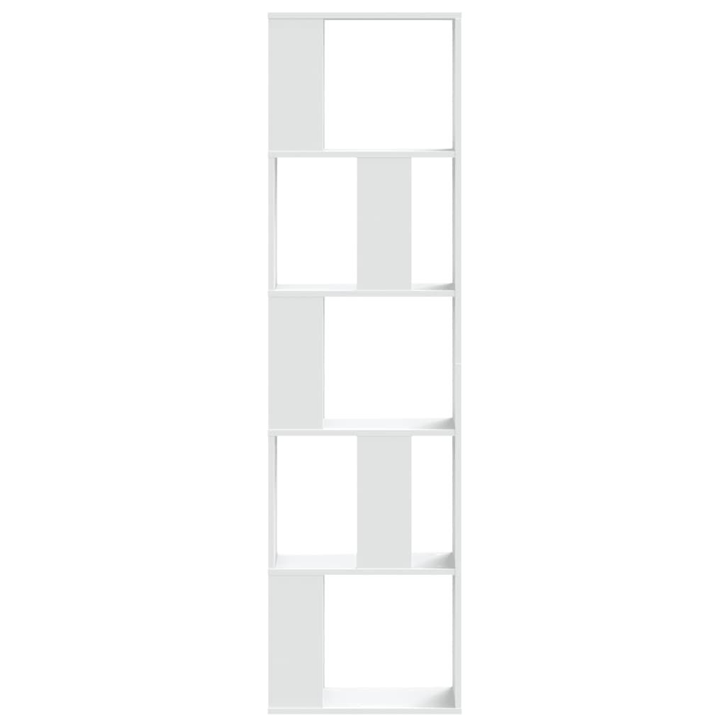 vidaXL Βιβλιοθήκη 5 Επιπέδων Λευκή 45 x 23,5 x 162,5 εκ. Επεξεργ. Ξύλο