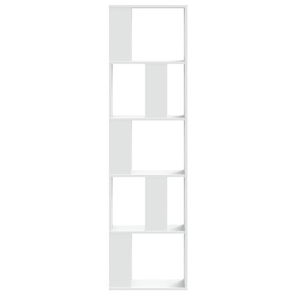 vidaXL Βιβλιοθήκη 5 Επιπέδων Λευκή 45 x 23,5 x 162,5 εκ. Επεξεργ. Ξύλο