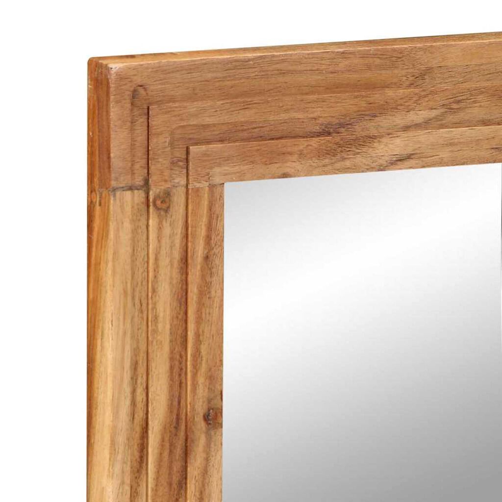 vidaXL Καθρέφτης Μπάνιου καφέ 50 x 70 x 3 εκ Μασίφ ξύλο ακακίας