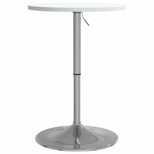 vidaXL Τραπέζι Μπαρ Λευκό 50x50x90 εκ. Επ. Ξύλο / Επιχρωμιωμένο Ατσάλι