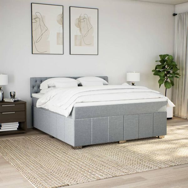 vidaXL &Kappa;&rho;&epsilon;&beta;ά&tau;&iota; Boxspring &mu;&epsilon; &Sigma;&tau;&rho;ώ&mu;&alpha; &Alpha;&nu;&omicron;&iota;&chi;&tau;ό &Gamma;&kappa;&rho;&iota; 180x200 &epsilon;&kappa;. &Upsilon;&phi;&alpha;&sigma;&mu;ά&tau;&iota;&nu;&omicron;
