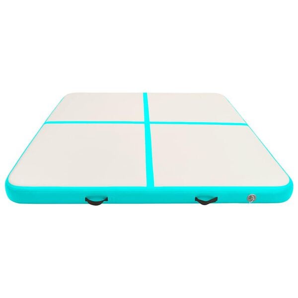 vidaXL Στρώμα Ενόργανης Φουσκωτό Πράσινο 200x200x15 εκ. PVC με Τρόμπα