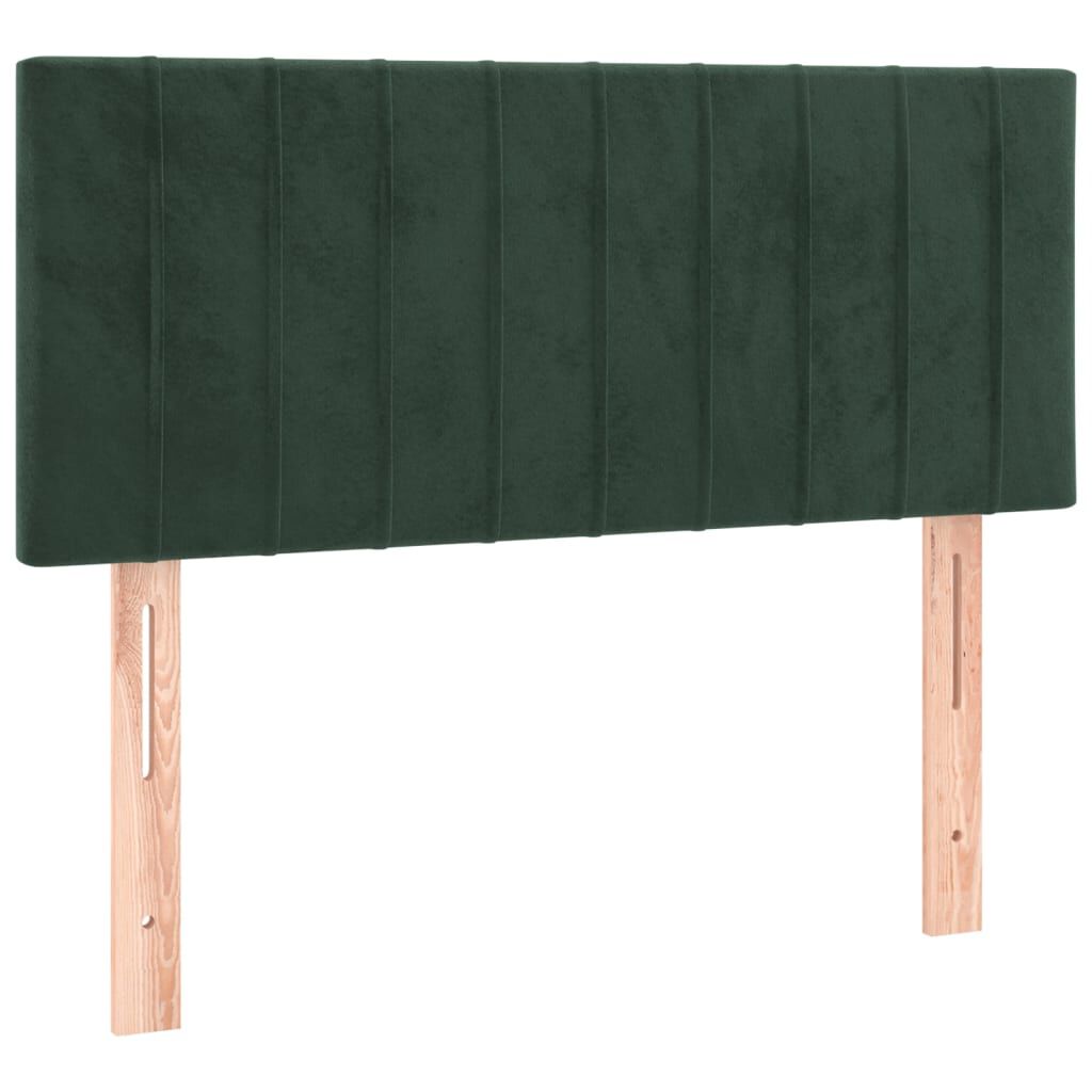 vidaXL Κρεβάτι Boxspring με Στρώμα Σκούρο Πράσινο 100x200εκ. Βελούδινο