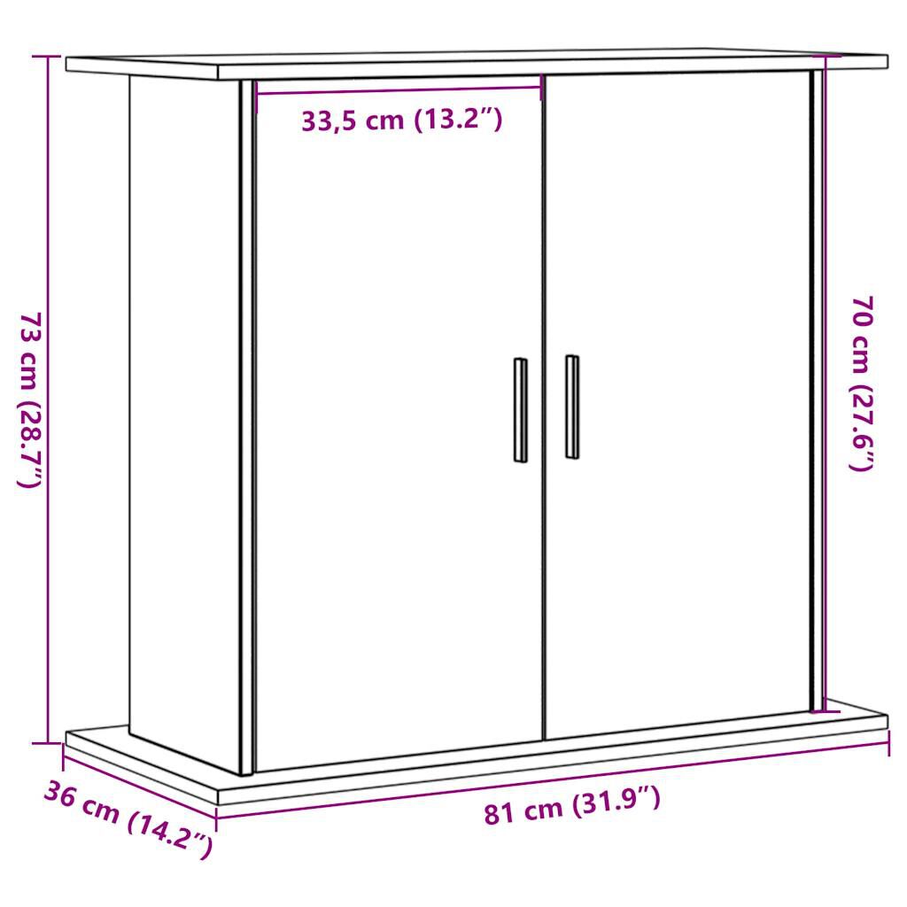 vidaXL Βάση Ενυδρείου Παλιό ξύλο 81 x 36 x 73 εκ. Επεξεργασμένο Ξύλο