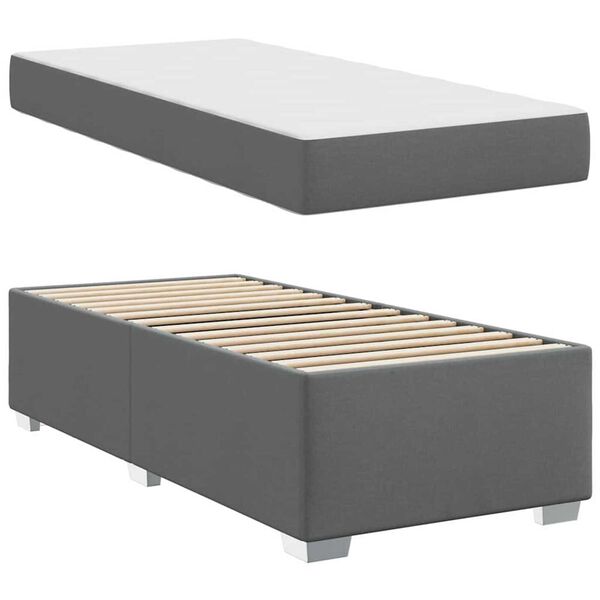 vidaXL Σκελετός Κρεβατιού Σκούρο γκρι 80 x 200 cm ύφασμα