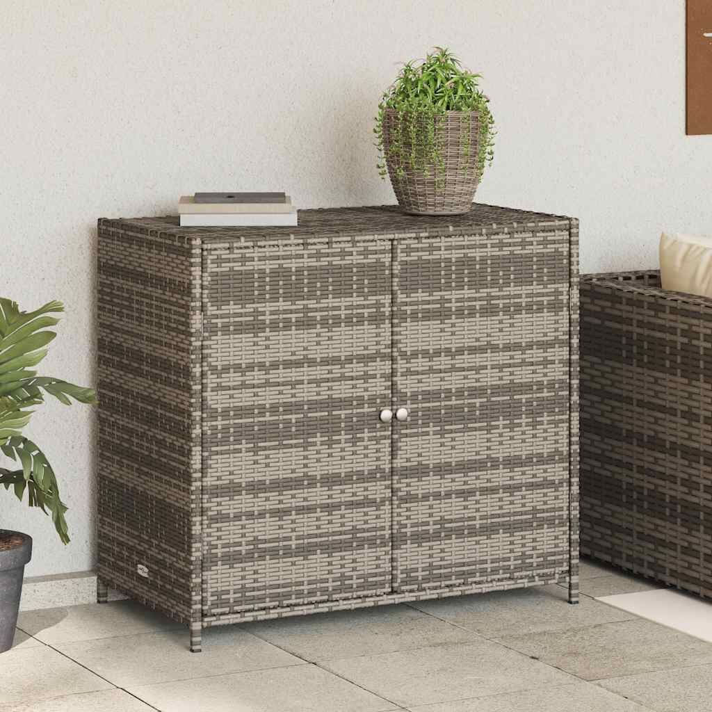 vidaXL Ντουλάπι Αποθήκευσης Κήπου Γκρι 83x45x76 εκ. από Συνθ. Ρατάν