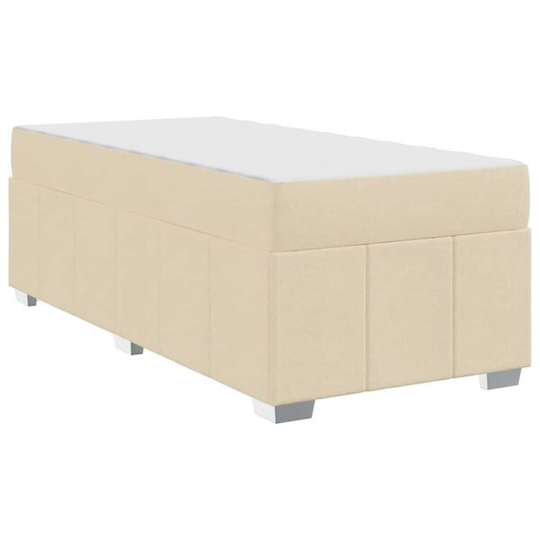 vidaXL Σκελετός Κρεβατιού με στρώμα Κρεμ 120 x 190 cm ύφασμα