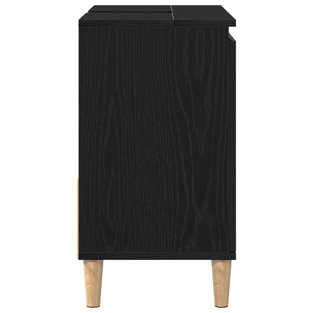 vidaXL Ντουλάπι νεροχύτη Μαύρη Δρυς 65x33x60 εκ Επεξεργασμένο ξύλο