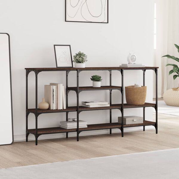 vidaXL Τραπέζι Κονσόλα Καφέ Δρυς 160x29x80 εκ. Επεξεργασμένο Ξύλο