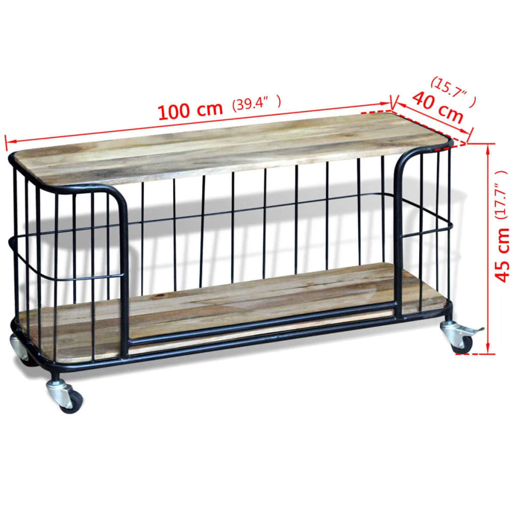 vidaXL Έπιπλο Τηλεόρασης 100 x 40 x 45 εκ. από Μασίφ Ξύλο Μάνγκο