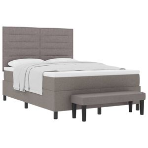 vidaXL &Kappa;&rho;&epsilon;&beta;ά&tau;&iota; &mu;&epsilon; &epsilon;&lambda;&alpha;&tau;ή&rho;&iota;&alpha; &mu;&epsilon; &sigma;&tau;&rho;ώ&mu;&alpha; Taupe 140 x 190 cm ύ&phi;&alpha;&sigma;&mu;&alpha;